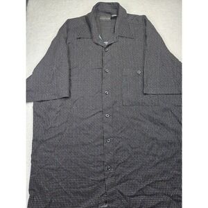 Vintage Career Club Rayon Button Up Shirt Mens M Short Sleeve Camp Shirt 90s